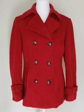Steilmann Wool & Cashmere Blend Double Breasted Pea Coat Size 8